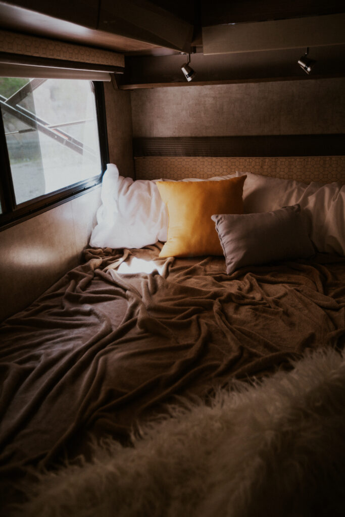 pillows and luxurious RV bedding