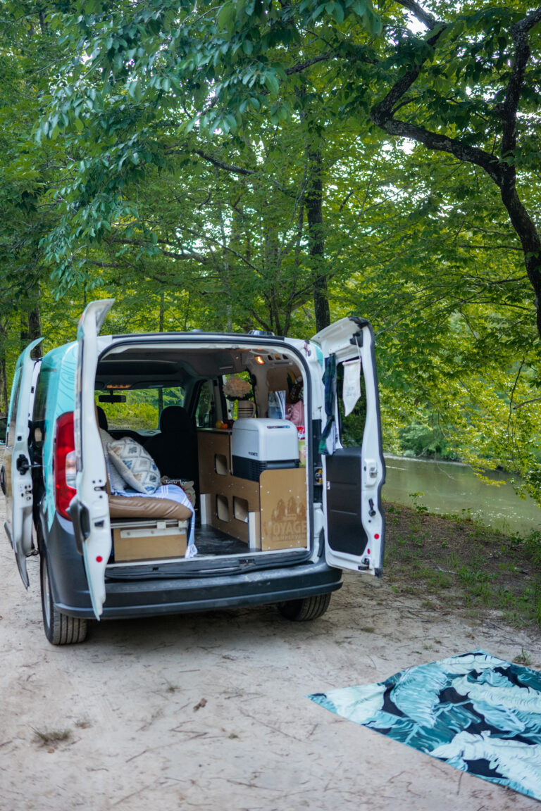 storage inside a Class B campervan