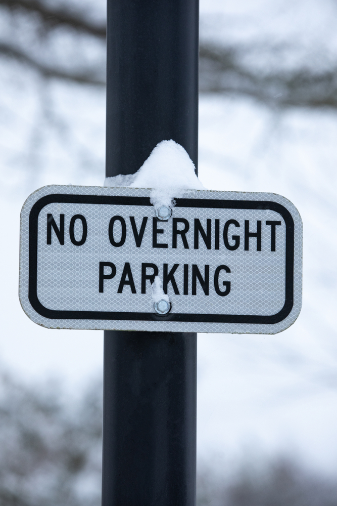 no overnight parking sign