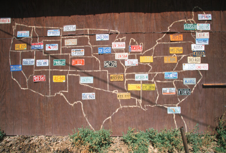 United States Map With License Plates 768x521 