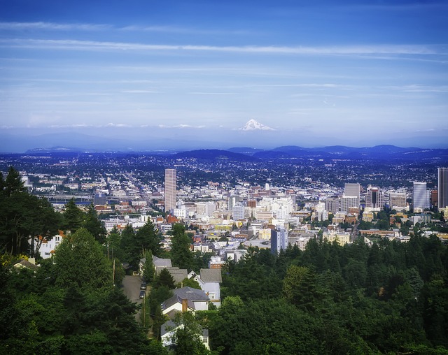 A view from above of Portland, Oregon