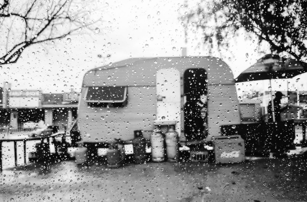 RV in rain