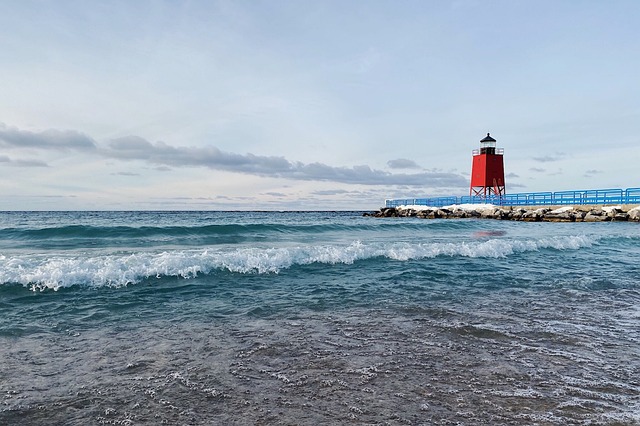 Lighthouse at Lake Michigan