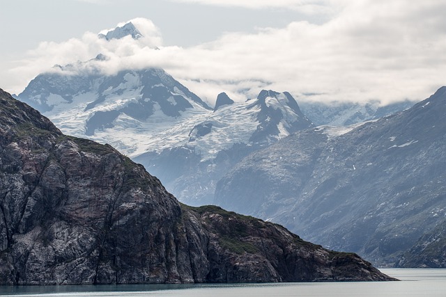 Alaska mountains and sea