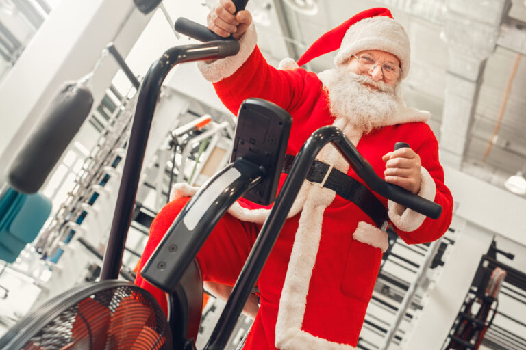Santa Claus exercising