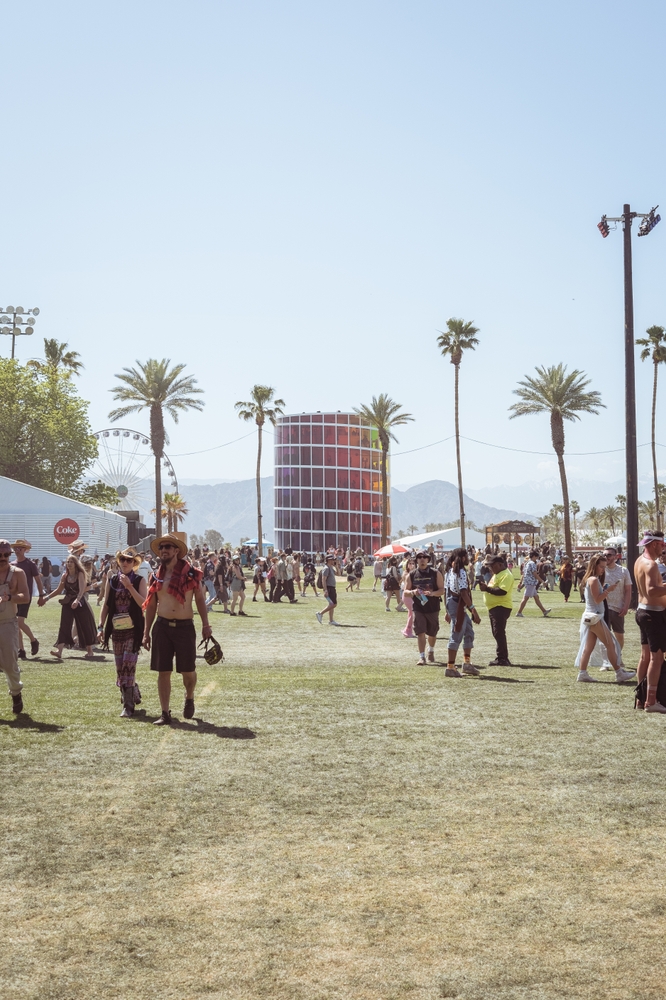 people milling around at Coachella Music Festival