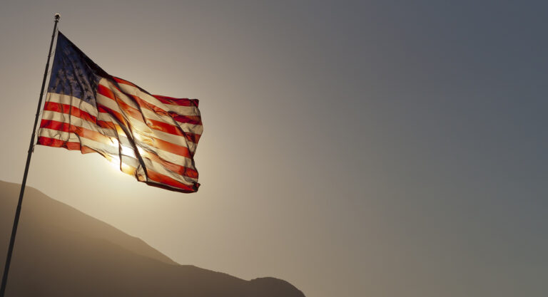 A US flag flying for Memorial Day