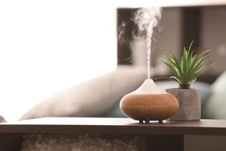 A diffuser dispensing steam