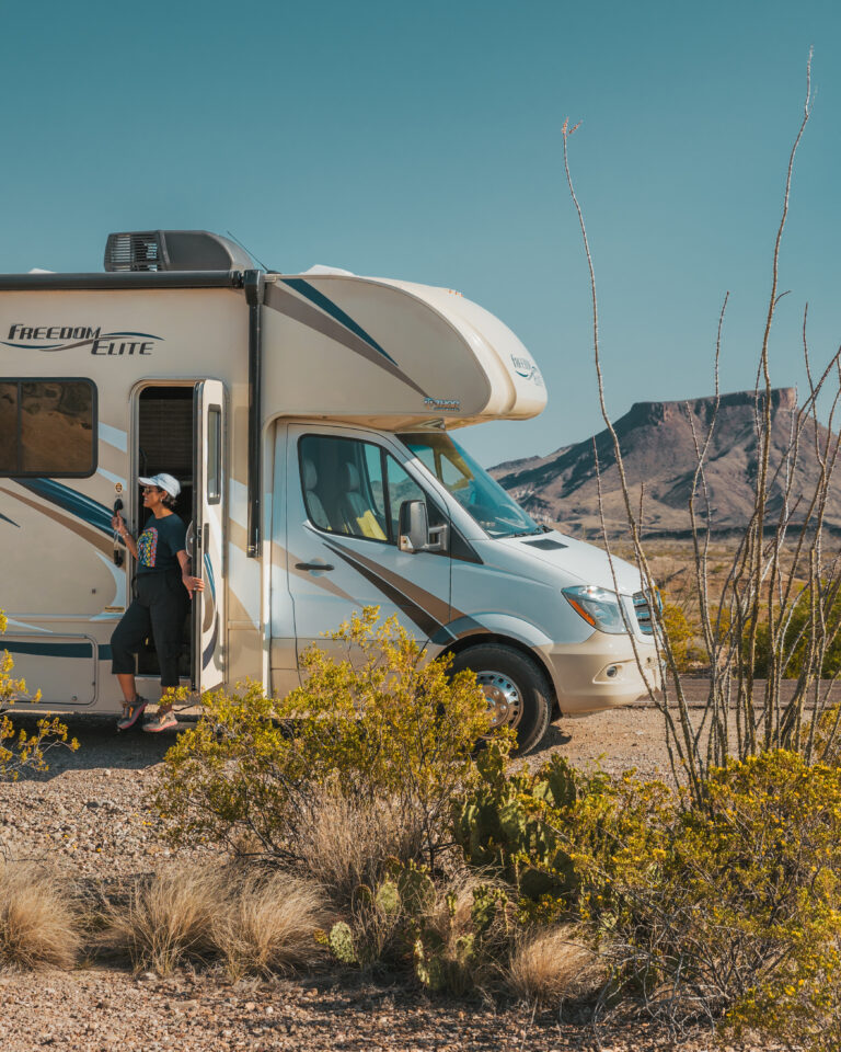 An RV in the desert