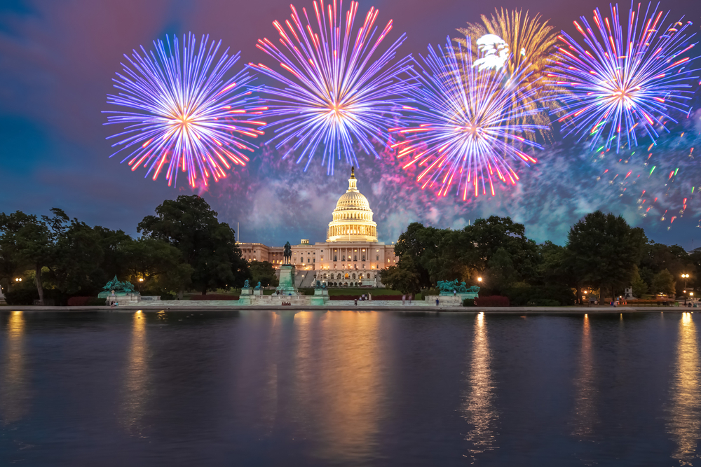 Fireworks over the U.S. Capitol building