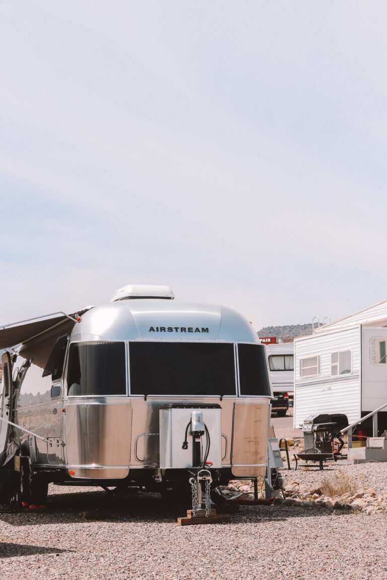 an Airstream trailer at a campground