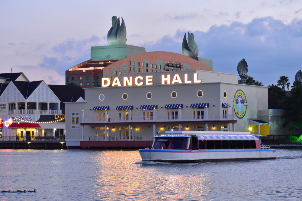 Dance Hall and hotels and restaurants at Lake Buena Vista Disney World