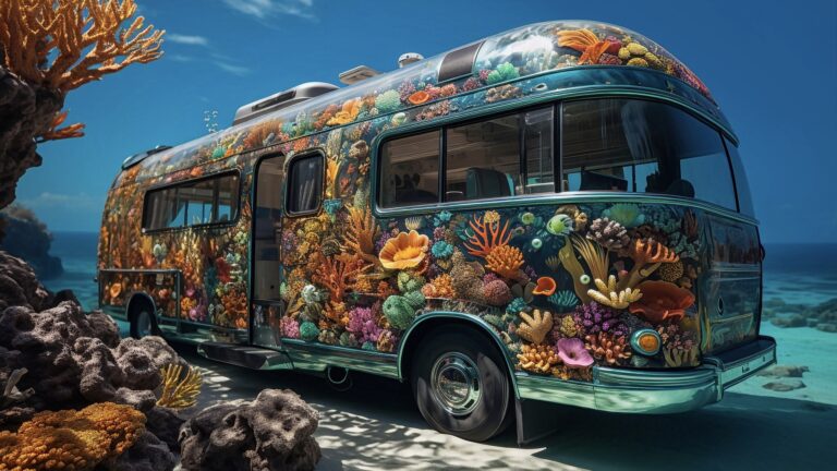 Motorhome with under the sea theme RV wrap