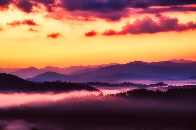 sunset at Great Smoky Mountains National Park