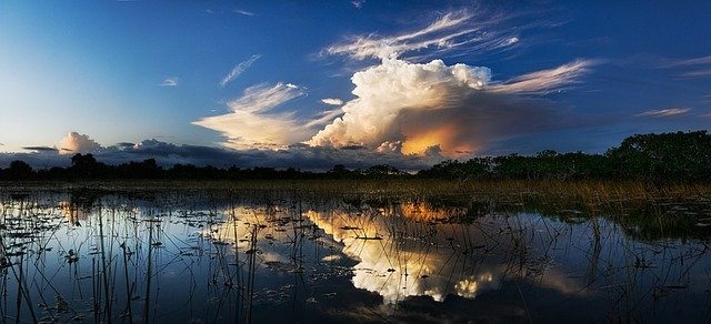 Everglades National Park with storm clouds gathering