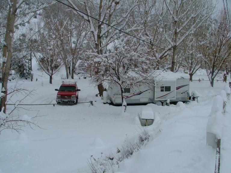 RV in the snow