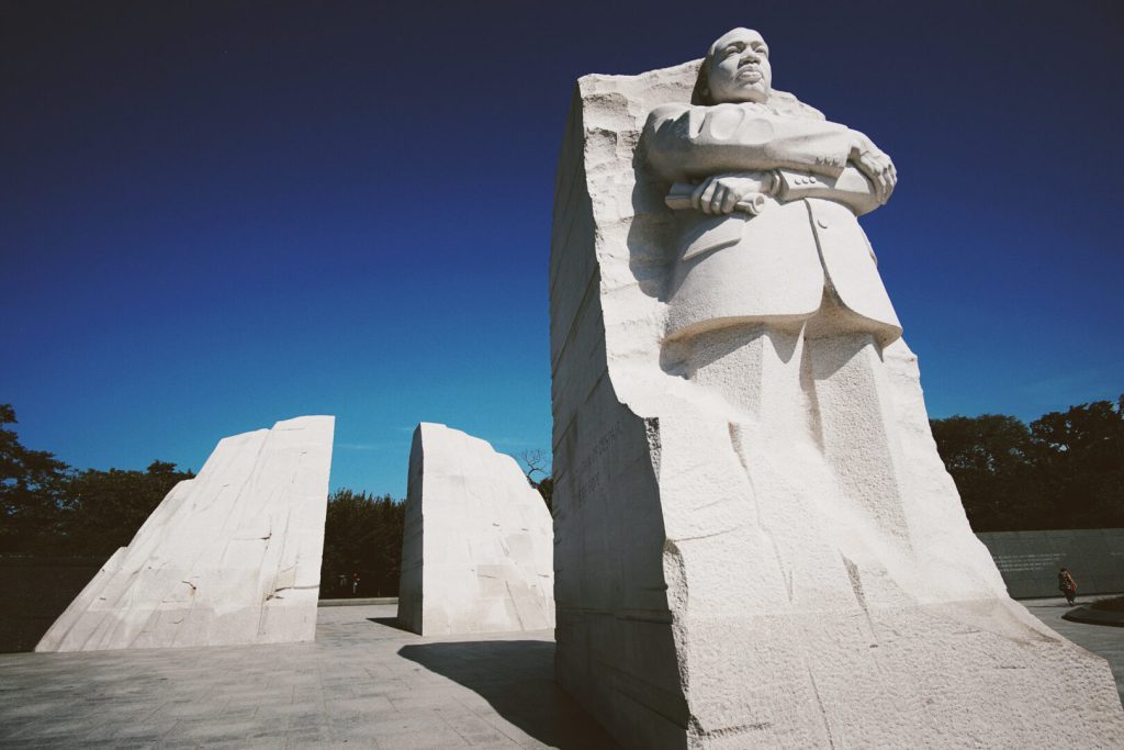 MLK Memorial, image of MLK in stone