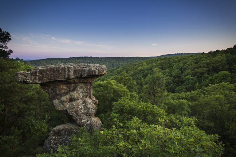 Pedestal Rock in the Ozark National Forest in Central Arkansas.