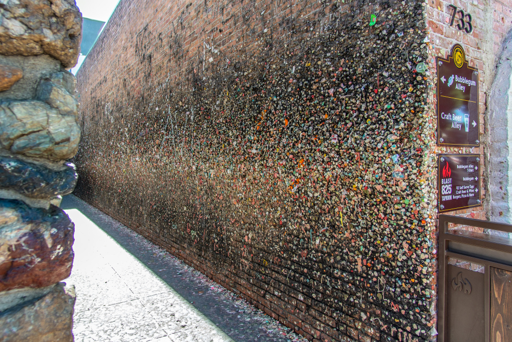 Bubblegum Alley, a tourist attraction in downtown San Luis Obispo, California