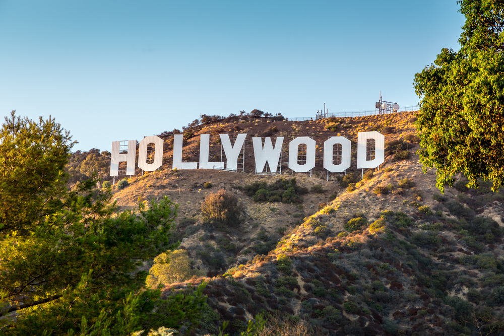 HOLLYWOOD CALIFORNIA - SEPTEMBER 24: The world famous landmark Hollywood Sign on September 24, 2012 in Los Angeles, California.