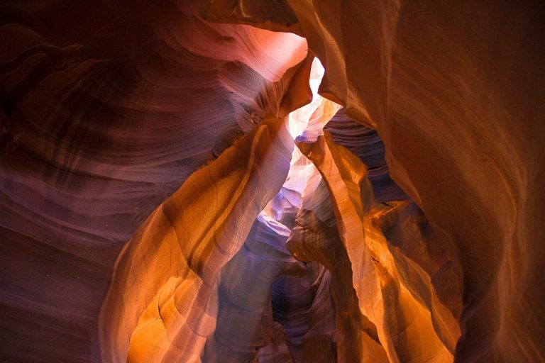 Iconic Antelope Canyon shimmers with light beams at just the right time of day.