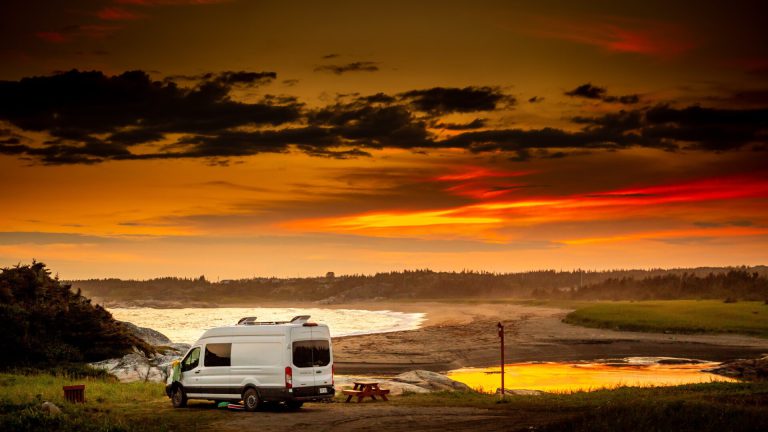 Camper and Sunset