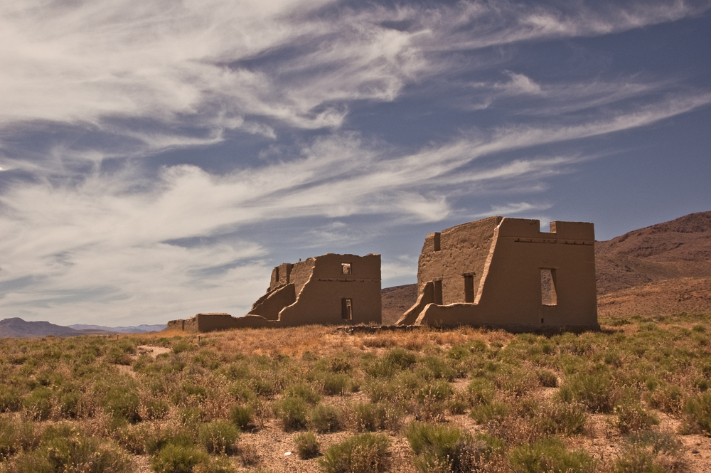 Ruins of old western Fort Churchill from Fort Churchill State Park in Nevada outside Reno