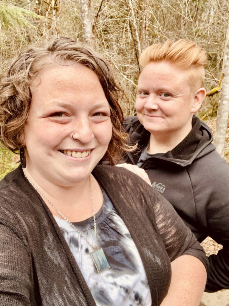 Selfie of two women smiling