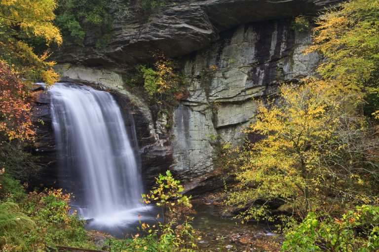 Looking Glass Falls in Autumn in North Carolina