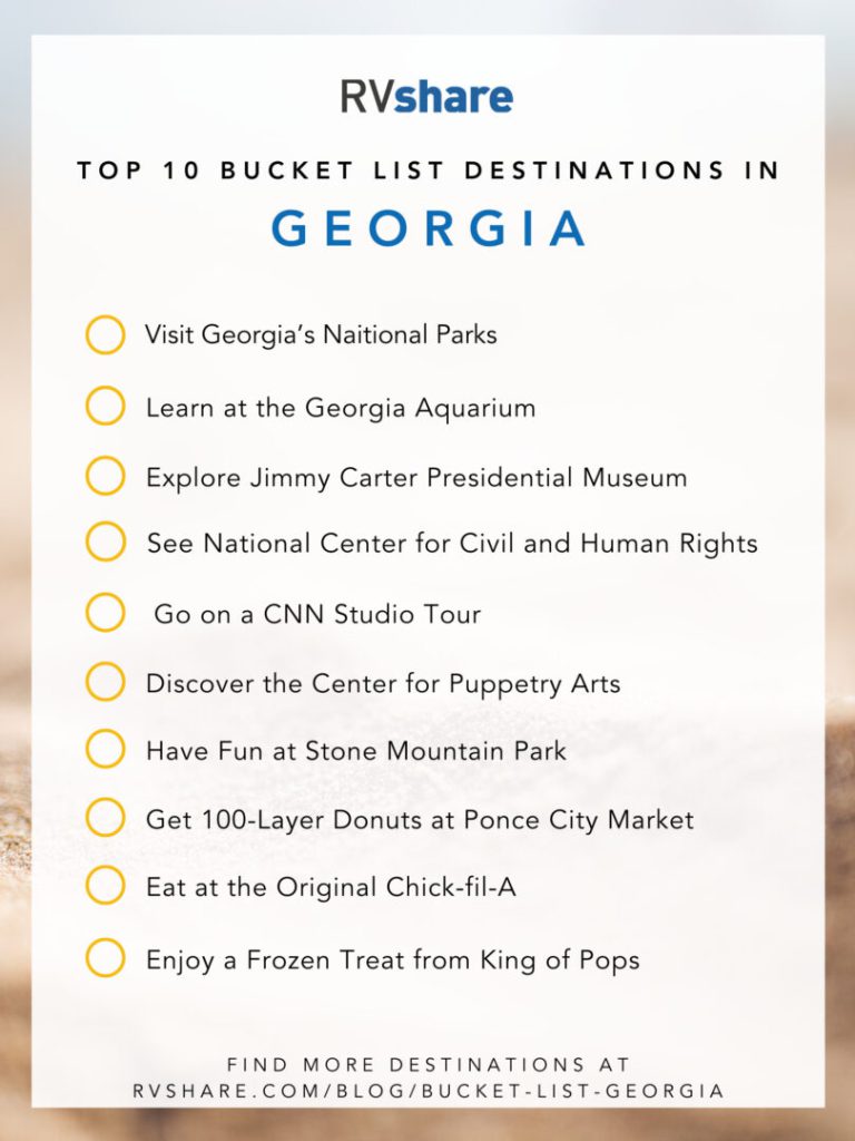 Top 30 Bucket List Destinations in Georgia | RVshare