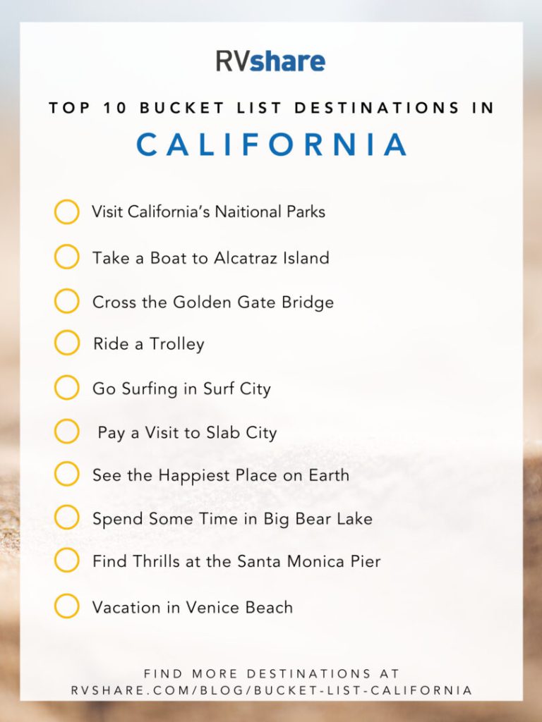 California Bucket List