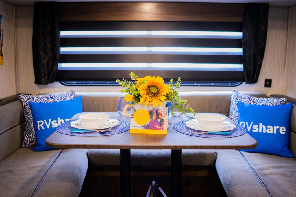 Dining table inside an rv