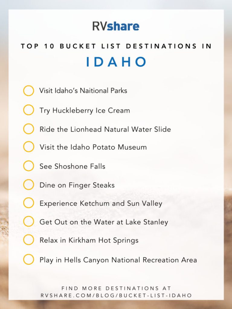 Idaho bucket list