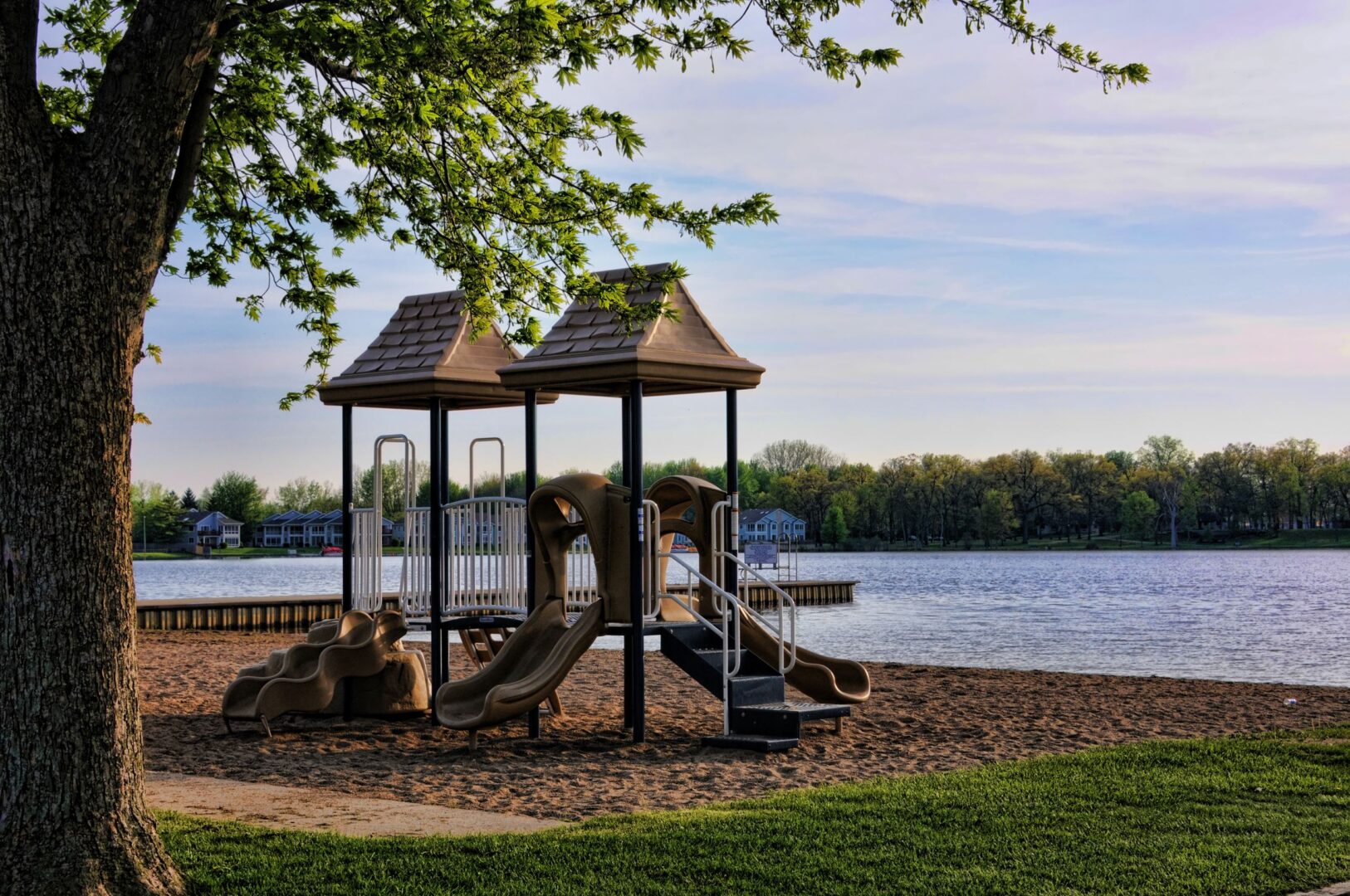 Pike Lake Beach offers playgrounds among other amenities