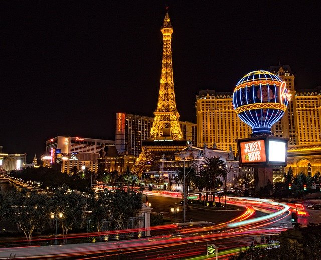 The Las Vegas Strip lit up at night