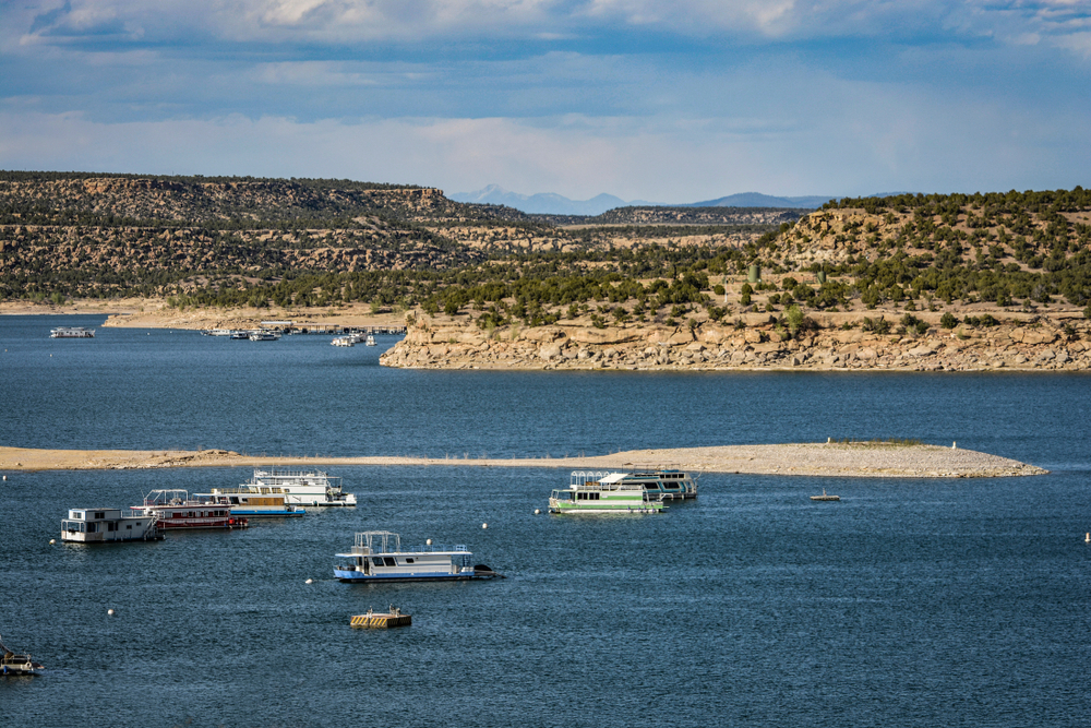 Navajo Lake State Park in New Mexico the Land of Enchantment with Houseboats