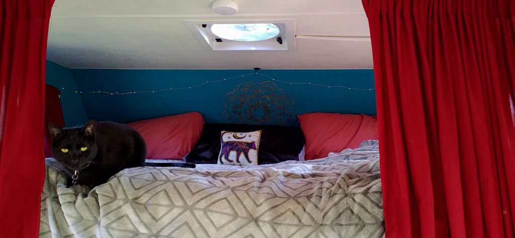 Bed of a Class C RV