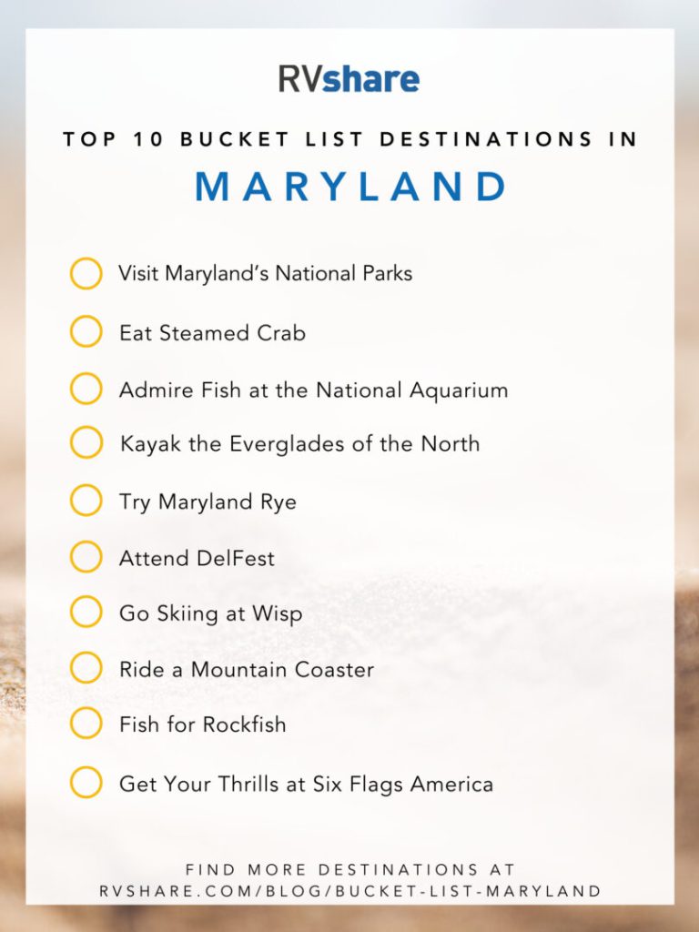 Maryland bucket list