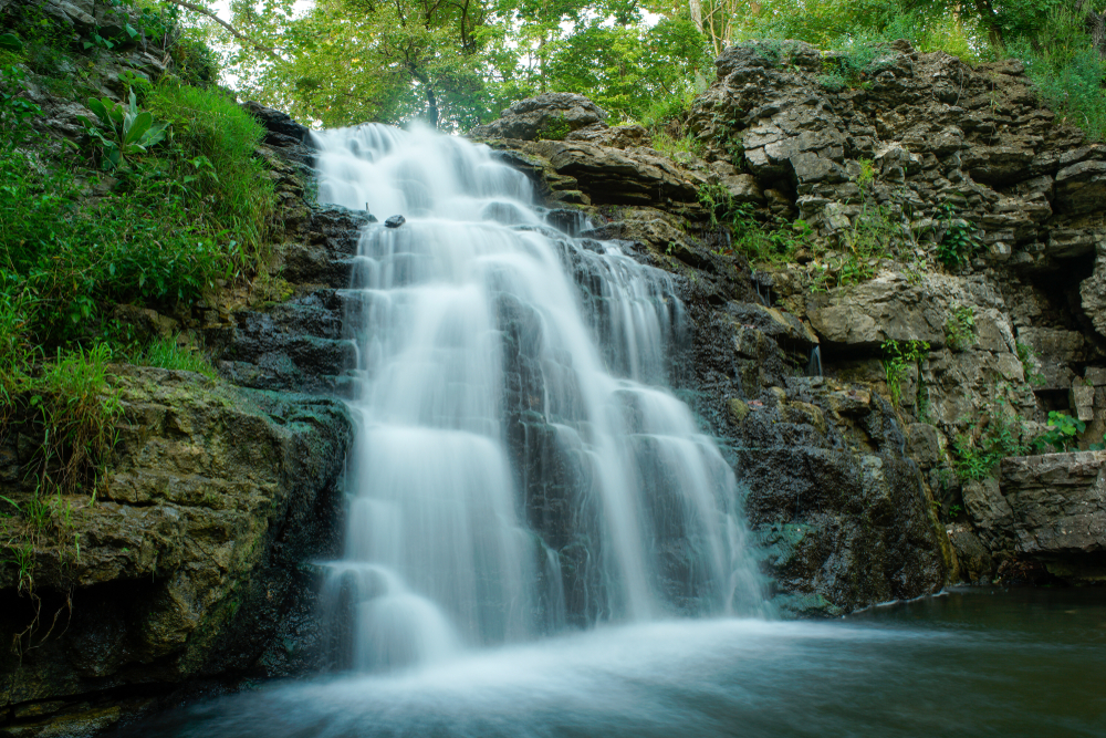 Long exposure of the Waterfall at France park near Logansport Indiana located in Cass county