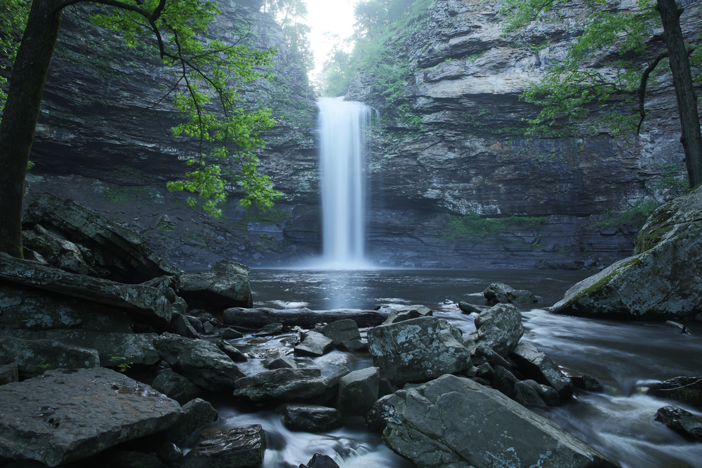 waterfall flower creek rocks boulders usa Arkansas Park
