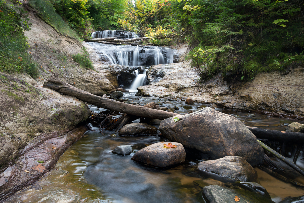 Sable Falls is part of Pictured Rocks National Lakeshore in the upper peninsula near Grand Marais, Michigan.