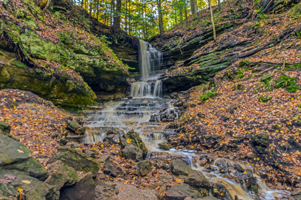 Horseshoe Falls in Munising, Michigan located in northern Michigan