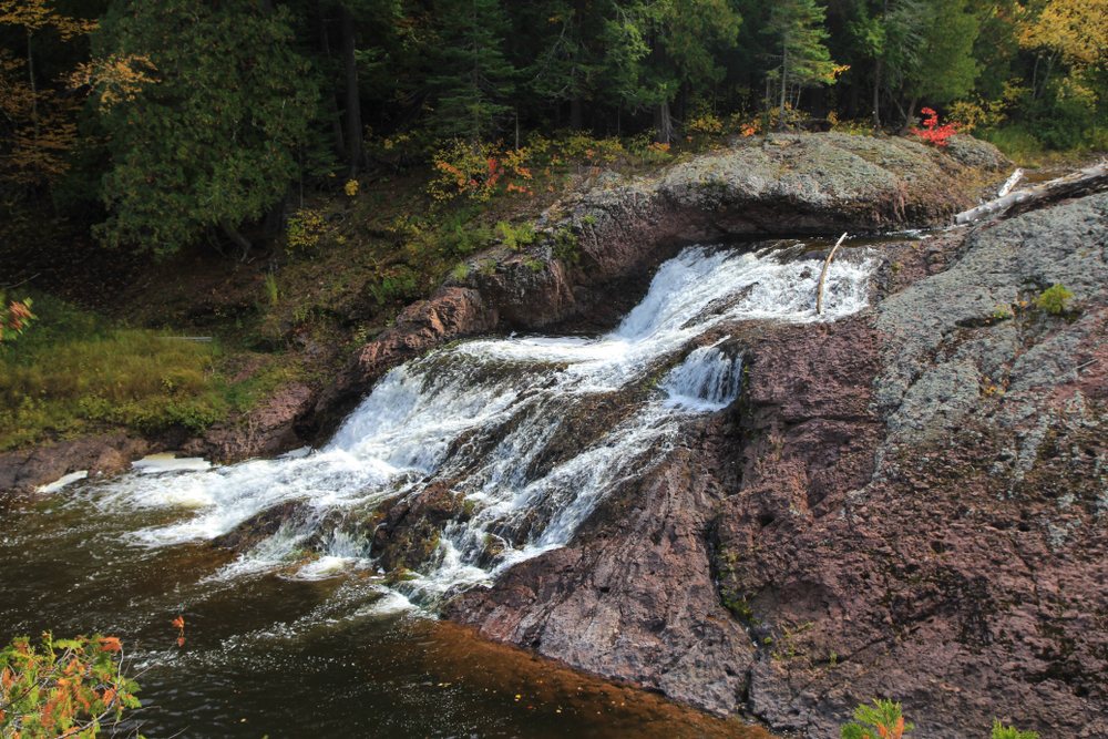 Great Conglomerate Falls. The Great Conglomerate Falls is located in the Ottawa National Forest in the Upper Peninsula of Michigan.