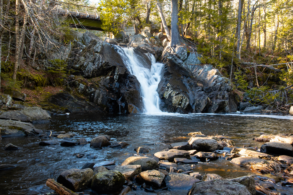 Hidden lush waterfall with swimming hole, Poplar Stream Falls