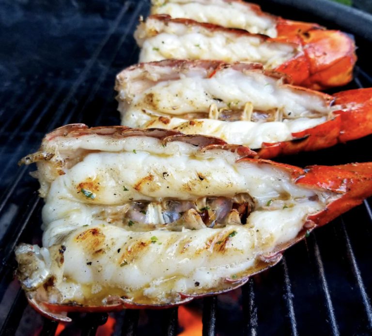 lobster tail on the grill