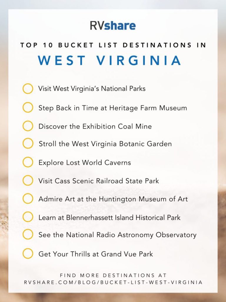 West Virginia bucket list