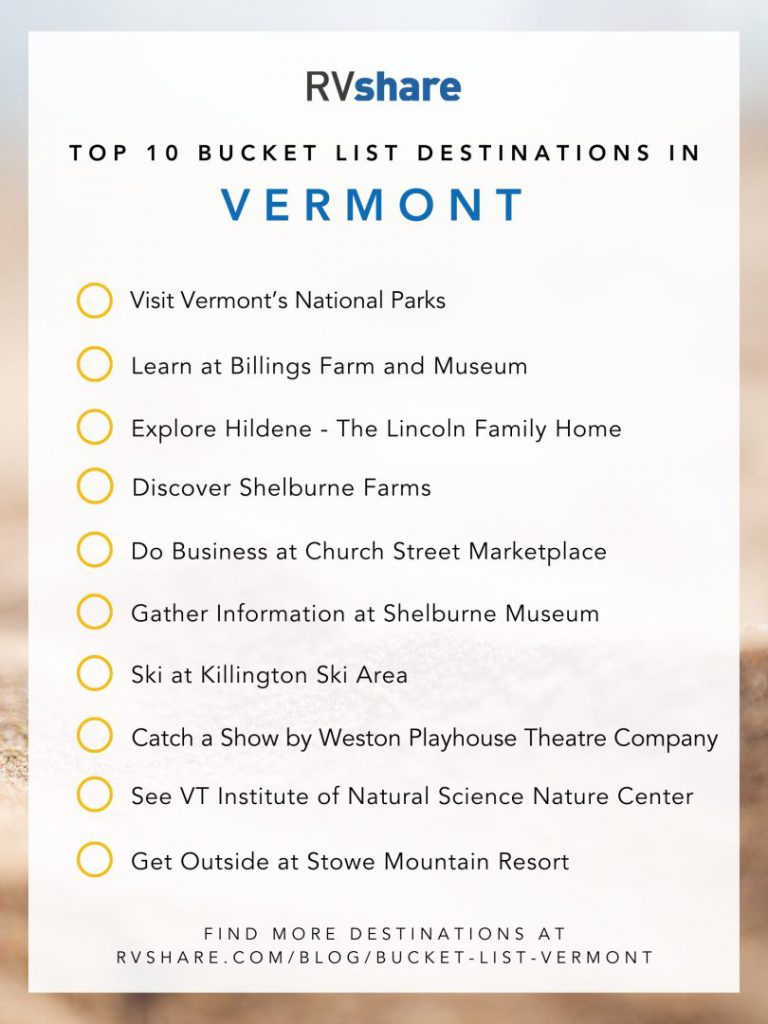Vermont Bucket List