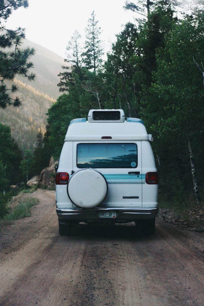 RV driving on the road