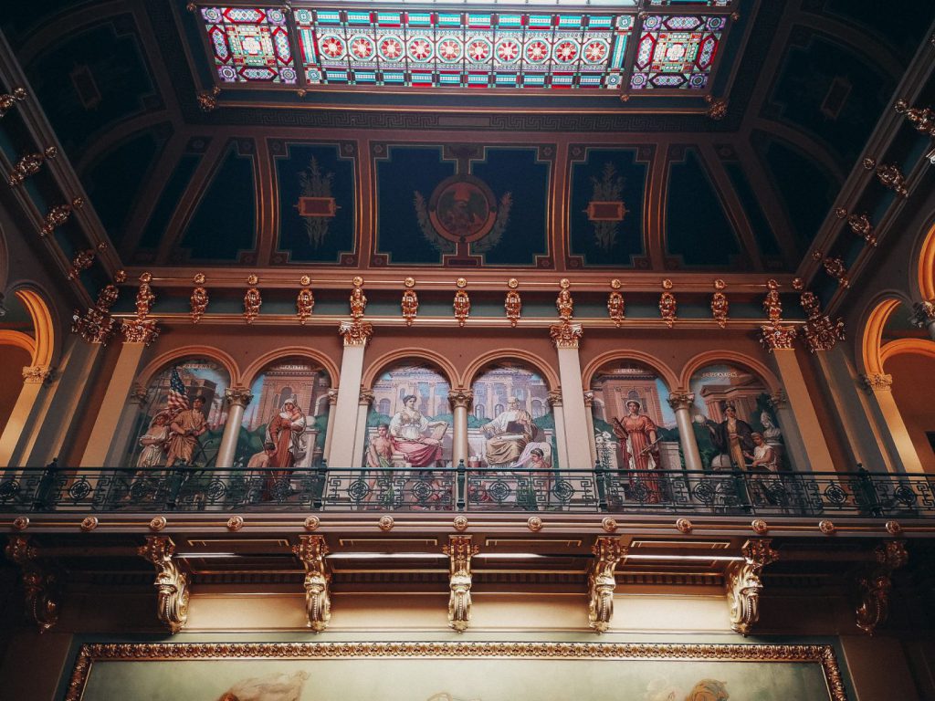 Painting inside chambers of Iowa State Capitol building