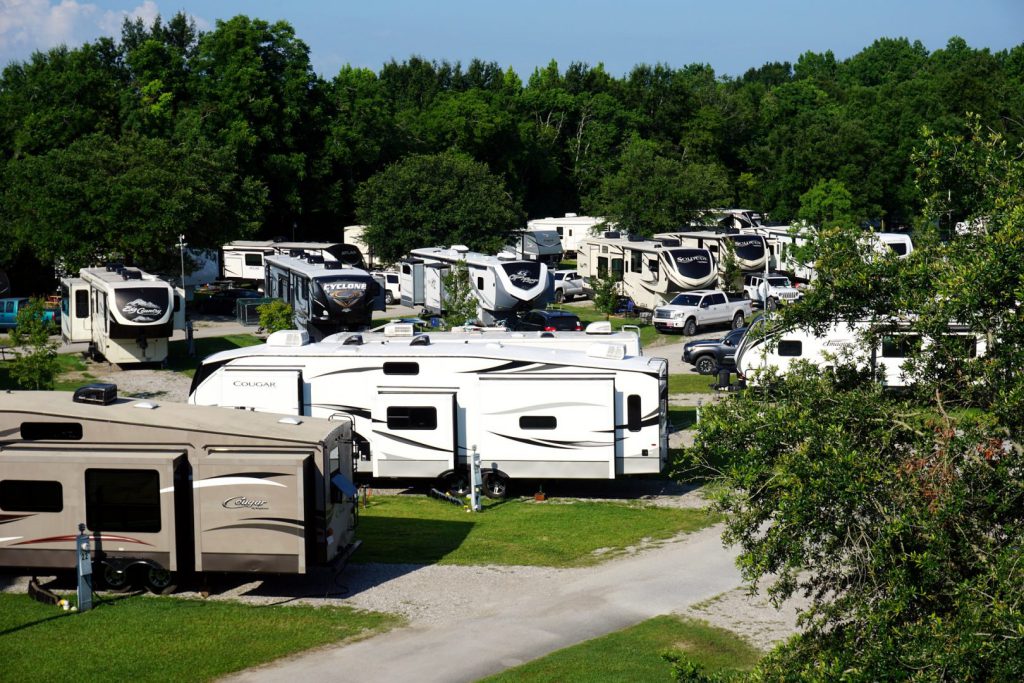 RVs parked in campground